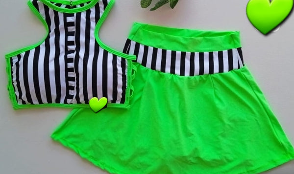 set de falda verde