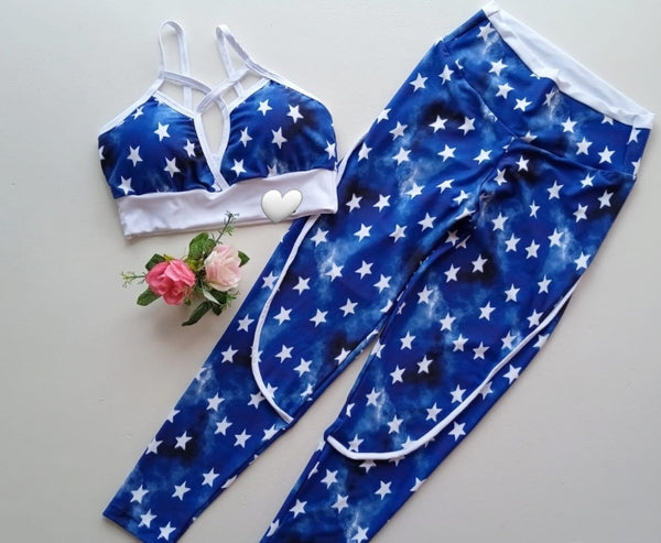 set largo brasileño azul