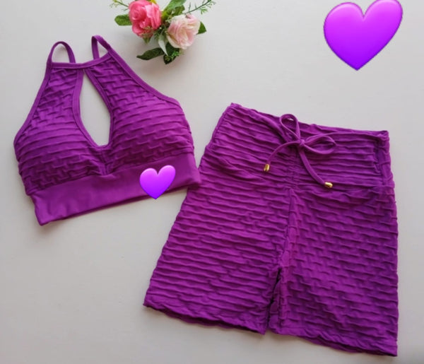 set corto brazileño violeta